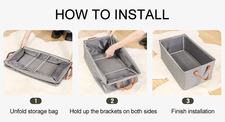 Fabric Brown Foldable Storage Box✨Flat 50 % OFF✨