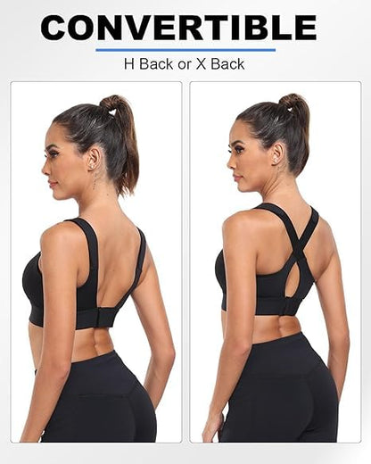 Ultimate Sports Bra for Women, High Impact Sports Bra (BLACK)