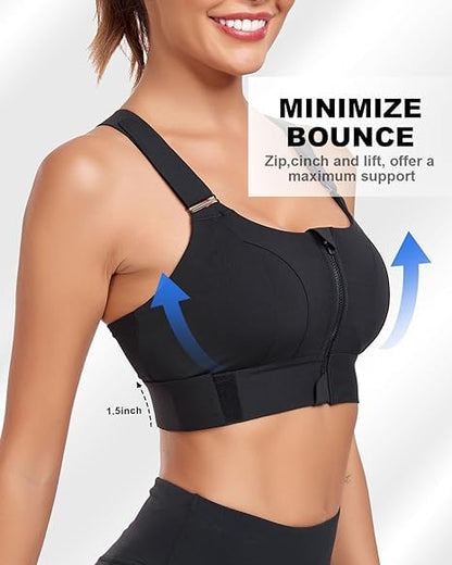 Ultimate Sports Bra for Women, High Impact Sports Bra (BLACK)