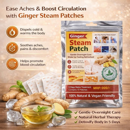 Ginger Steam Foot Patches  (Pack of 1) 10 Patches