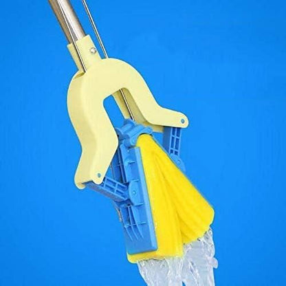 Folding Squeeze Mop with Absorbent Sponge Head & Stainless Steel Handle for Hassle-Free Floor Cleaning