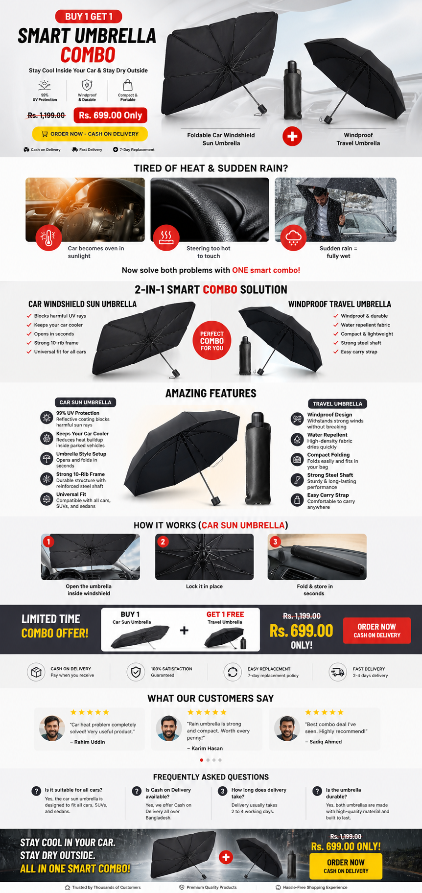 Foldable Car Windshield Sun Umbrella