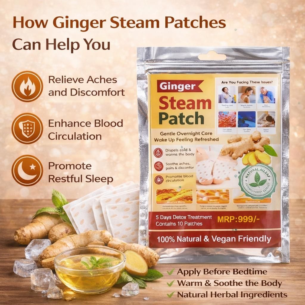 Ginger Steam Foot Patches  (Pack of 1) 10 Patches