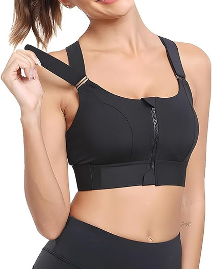 Ultimate Sports Bra for Women, High Impact Sports Bra (BLACK)