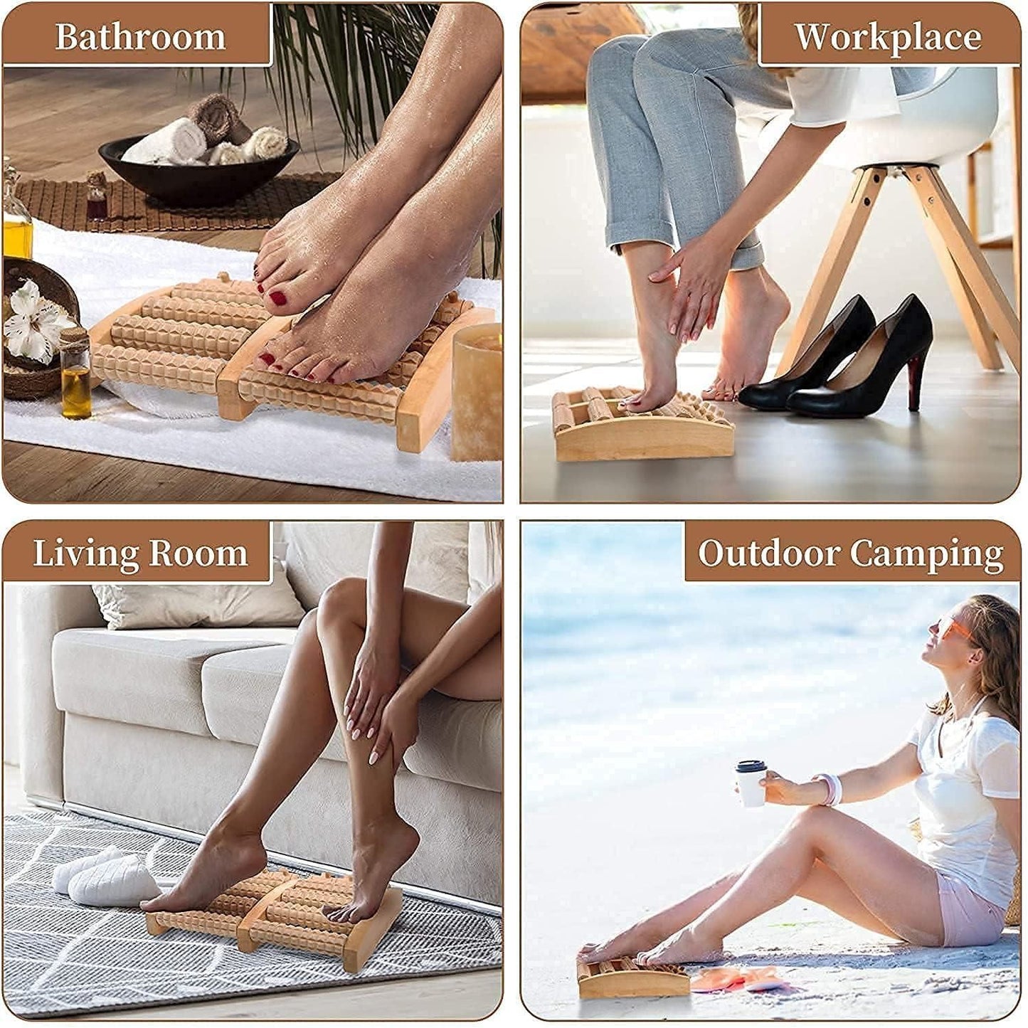 New Wooden Foot Massage Roller