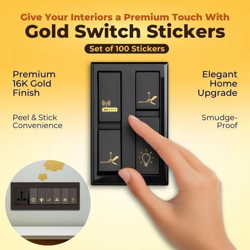 Gold Switch Stickers-1 Set (100 Stickers)