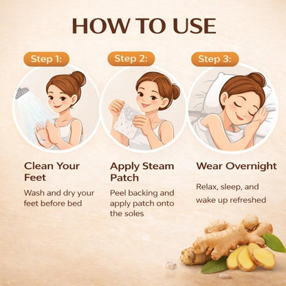 Ginger Steam Foot Patches  (Pack of 1) 10 Patches