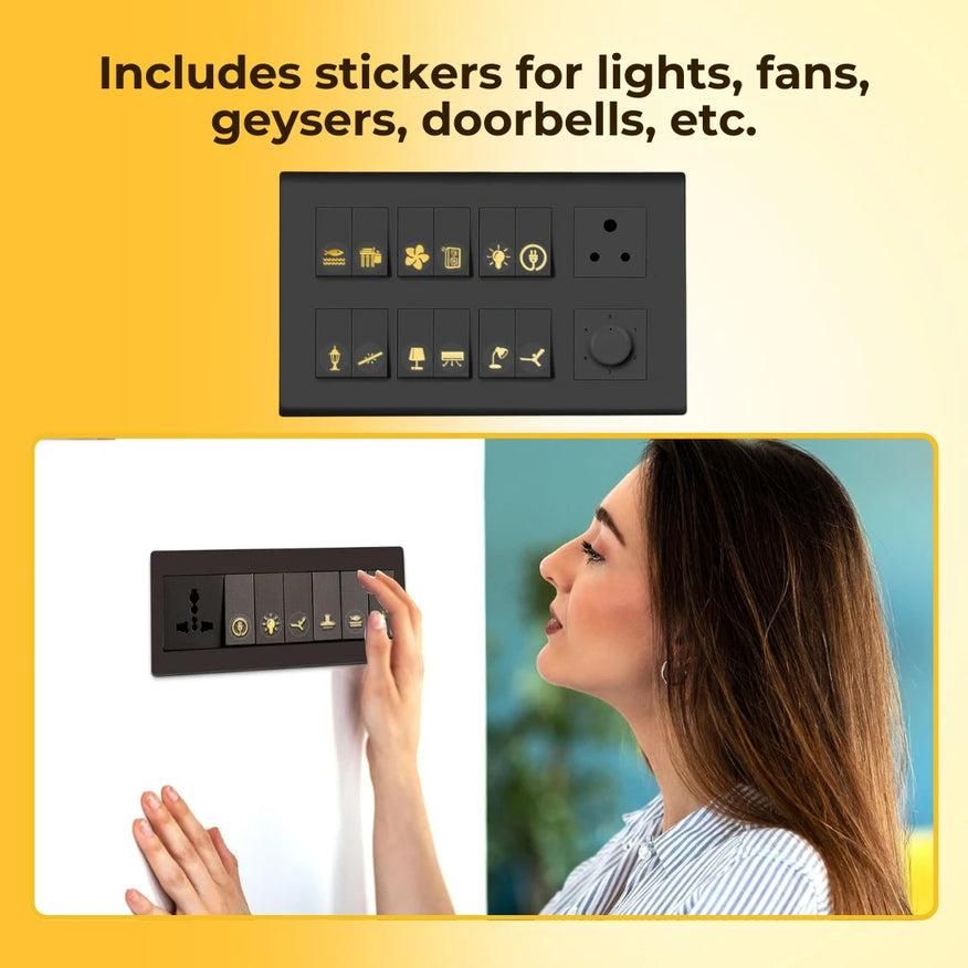 Gold Switch Stickers-1 Set (100 Stickers)