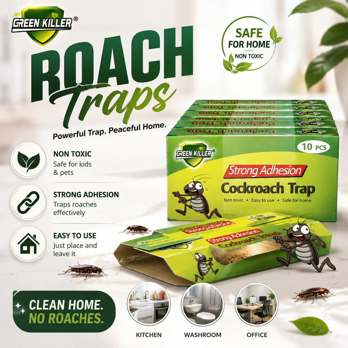 RoachCatch - Cockroach Trap | Strong Glue | Pack of 15